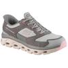 Slip-On Sneaker SKECHERS "GLIDE-STEP SOLE-PARADISE VALLEY", Damen, Gr. 36, grau (grau, rosa), Veloursleder, Lederimitat, Mesh, sportlich, Schuhe, Freizeitschuh, Schnürschuh mit elastischen Schnürsenkeln