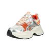 Sneaker BUFFALO "Buffalo Sneaker Lederimitat/Mesh", Damen, Gr. 37, orange (beige, orange), Lederimitat, Textil, casual, Schuhe