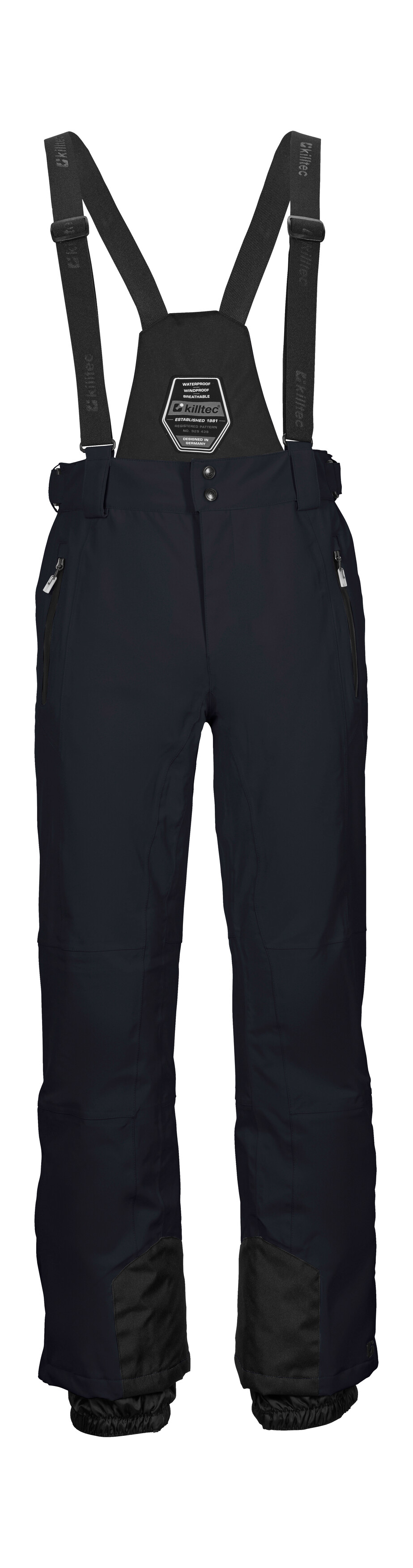 Skihose KILLTEC "KSW 100 ENOSH MN SKI PNTS", Herren, Gr. XXL, Normalgrößen, schwarz (midnight), Oberstoff: 100% Polyester, Futter: 100% Polyester, Füllung: 100% Polyester (recycelt), Hosen, Wind- und wasserdichte Skihose, verstellbar, mit Schneefängen Image