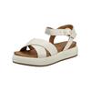 Plateausandaletten INUOVO "INUOVO Sandalen Leder", Damen, Gr. 36, beige (crema), Leder, casual, Schuhe
