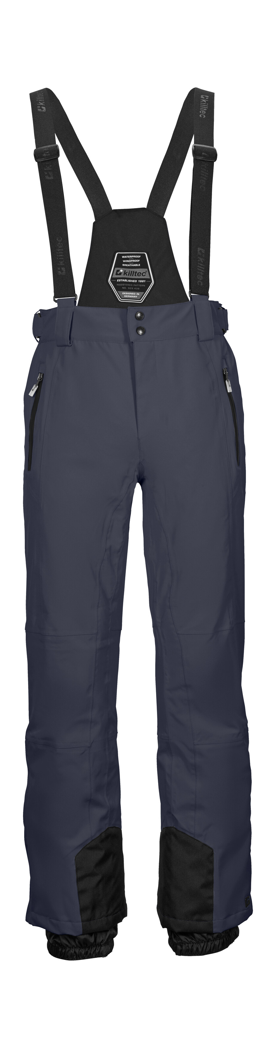 Skihose KILLTEC "KSW 100 ENOSH MN SKI PNTS", Herren, Gr. 4XL, Normalgrößen, blau (nachtblau), Oberstoff: 100% Polyester, Futter: 100% Polyester, Füllung: 100% Polyester (recycelt), Hosen, Wind- und wasserdichte Skihose, verstellbar, mit Schneefängen Image