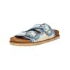 Pantolette INUOVO "INUOVO Pantoletten Textil", Damen, Gr. 40, blau (azur), Textil, casual, Schuhe