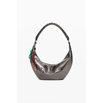 Medium metallic crossbody bag with 3D logo