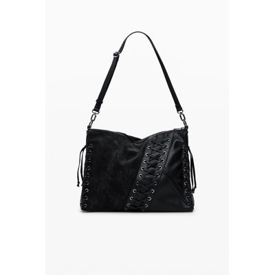 Medium faux leather crossbody bag