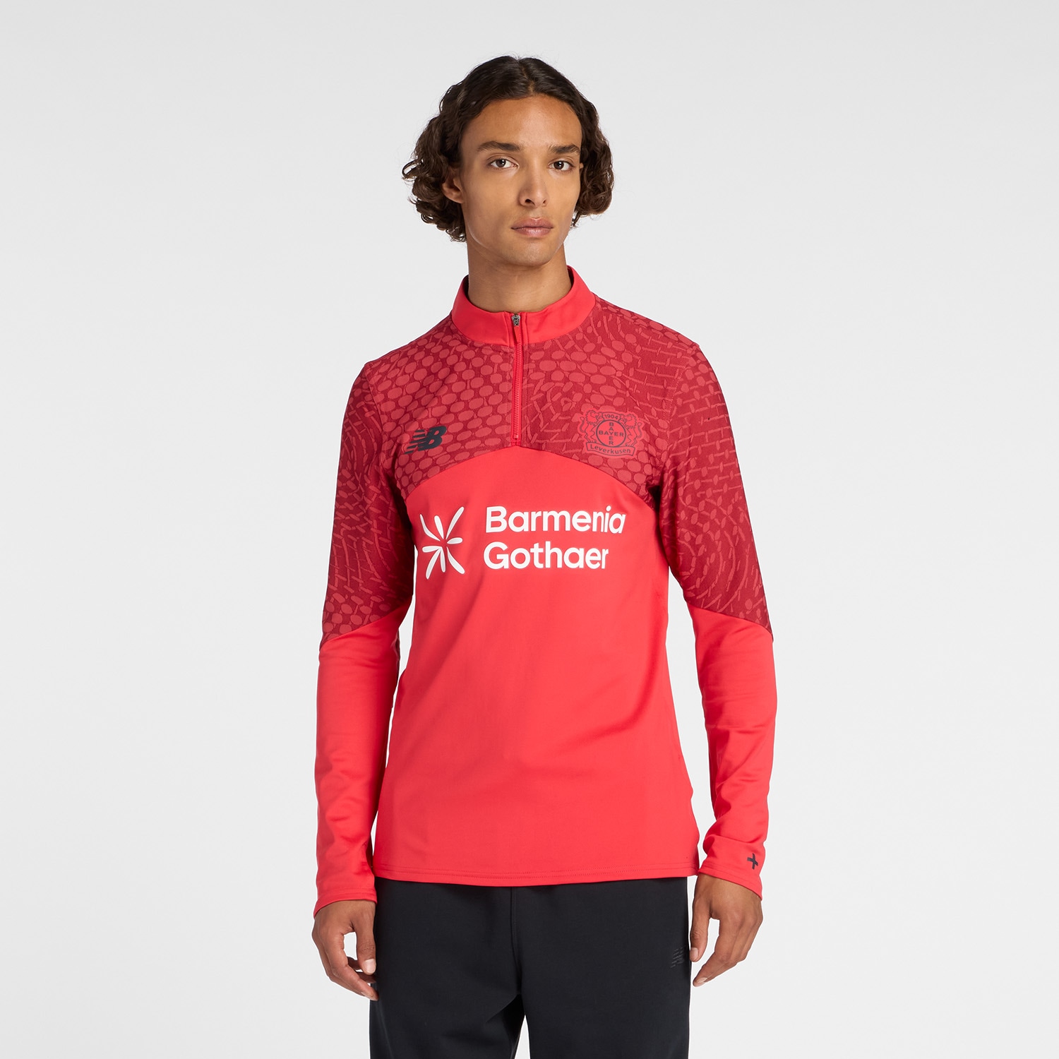 Trainingsshirt NEW BALANCE "BAYER 04 LEVERKUSEN MIDLAYER", Herren, Gr. XXL, weiß, Obermaterial: 85% Polyester, 15% Elasthan, Sportlich, Shirts Image