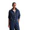 Overall MARC O'POLO DENIM "aus Rigid Denim", Damen, Gr. XXS, Normalgrößen, blau (dunkelblau), Obermaterial: 100% Baumwolle; Futter: 100% Nicht verfügbar, unifarben, casual, relaxed fit lang, Langarm, Overalls