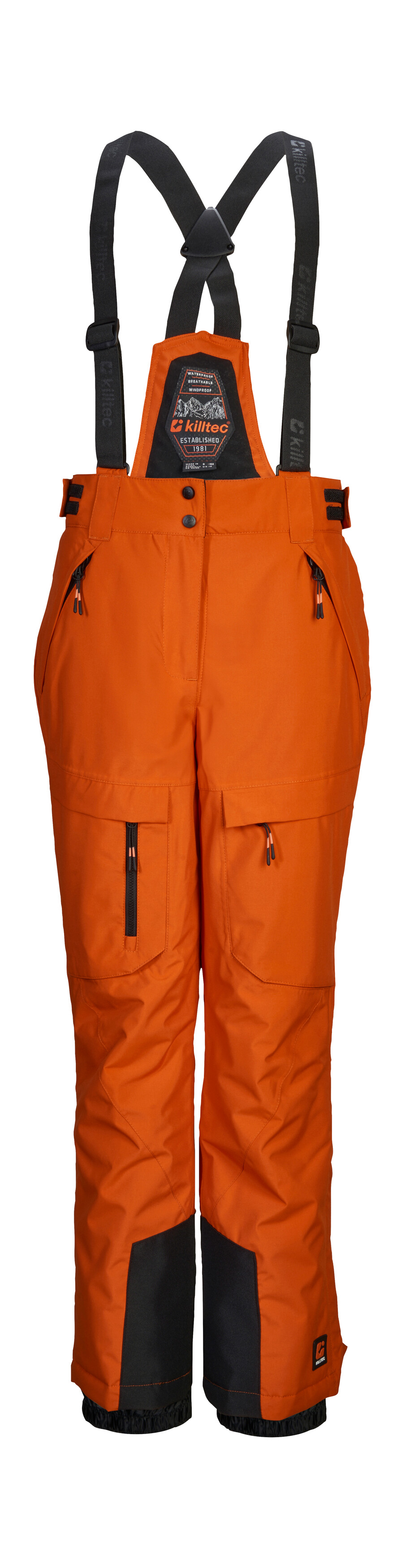 Skihose KILLTEC "KSW 204 BYS SKI PNTS", Kinder, Gr. 140, Normalgrößen, braun (rostbraun), Oberstoff: 100% Polyester, Futter: 100% Polyester, Füllung: 100% Polyester, Hosen, Wasserdichte, atmungsaktive Skihose mit verstellbarem Latz und Trägern Image