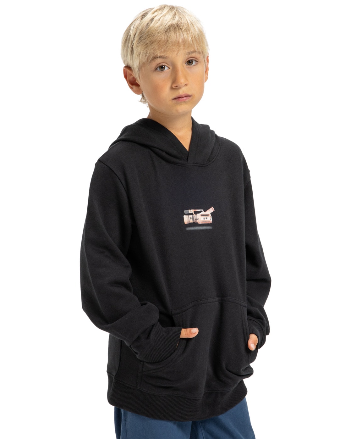 Hoodie DC SHOES "DC Handy Cam", Jungen, Gr. 12(148-156cm), schwarz, Obermaterial: 55% Baumwolle, 25% Baumwolle, 20% Polyester;, Sweatshirts Hoodie