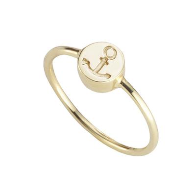 cai Ring 925/- Sterling Silber vergoldet Anker Image