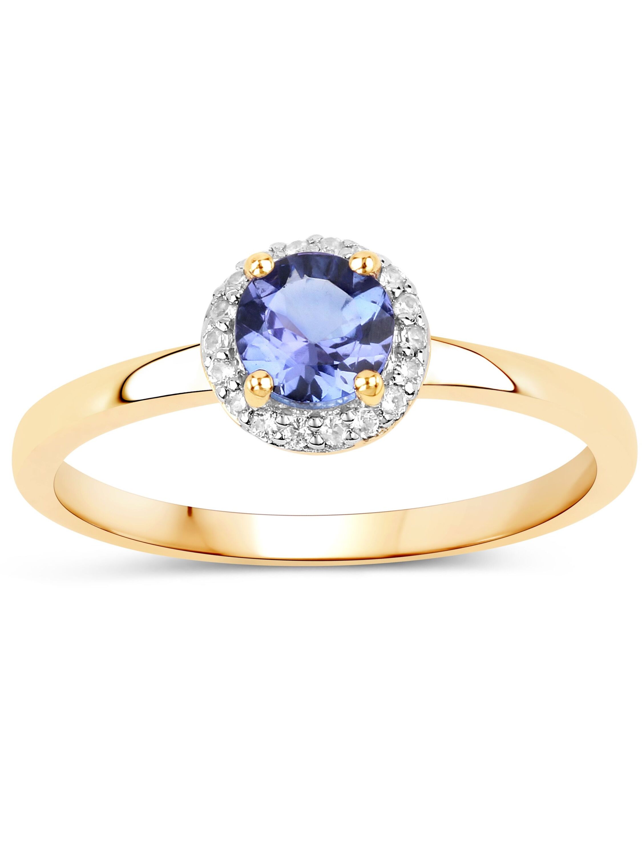 Vira Jewels Ring 925-Sterling Silber vergoldet Glänzend Tansanit violett Image