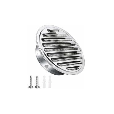 VMC Lüftungsgitter 125 mm Edelstahl Lüftungsgitter mit Schrauben und Dübel Wetterschutz Lamellen Image