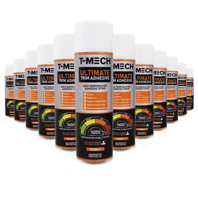 T-Mech Sprühkleber 12 x 500ml Packung - 120 Grad Hitzebeständiger Industriekleber Kontaktkleber Image