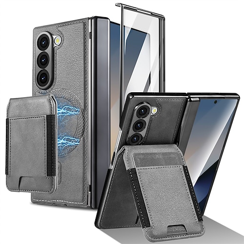 telefono Custodia Per Samsung Galaxy Piegatura a Z 7 Z Fold 6 Z Fold 5 Z Fold 4 Z Fold 3 Custodia ad adsorbimento magnetico Custodia Portafoglio Magnetico Protezione Completa Resistente agli urti