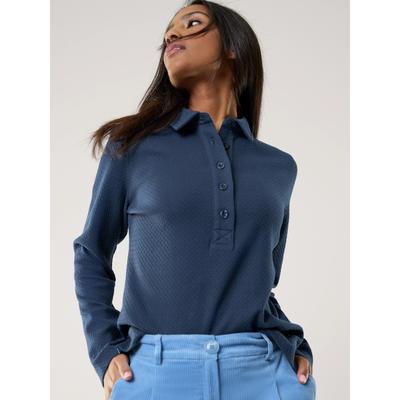 Walbusch Damen 3D Struktur Polo Blau Image