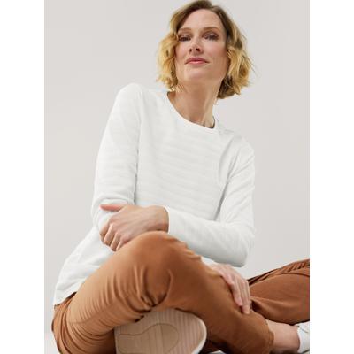Walbusch Damen Baumwollshirt Reliefstruktur Weiss noch offen: Muster Image
