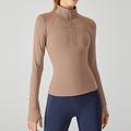 Per donna Felpa in pile Collo alla coreana Caldo Traspirante Mezza cerniera Manica Lunga Gli sport Tinta unica Top Per Palestra Allenamento in Palestra Fitness Taglia piccola Abbigliamento sportivo