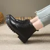 Neue Plattform Schuhe Frauen Stiefel runde Zehen Reiß verschluss Frühling Herbst Mode Knöchel weibliche schwarze Schnürstiefel für Frauen Schuhe große Größe