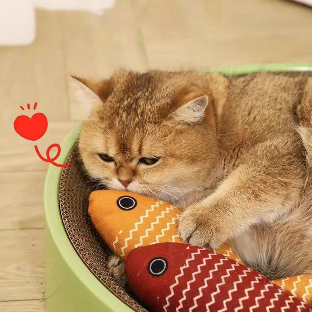 Katzenminze-Fisch-Katzenspielzeug – realistisches Plüsch-Kauspielzeug zum Selbstspielen, Stressabbau, kratzfestes Kätzchen-Haustierzubehör Image