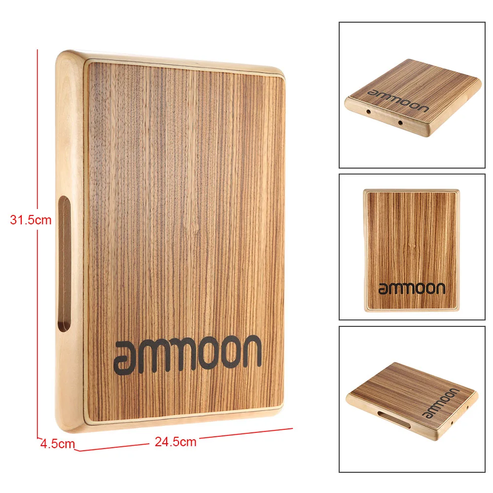 Percussion Compact Travel Cajon Flat Hand Persussion Instrument 31,5 * 24,5 * 4,5 cm Image