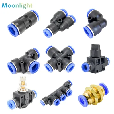 Pneumatische Fitting Rohr Anschluss Rohr Air Quick Fittings Wasser Push-In Schlauch Couping 4mm 6mm 8mm 10mm 12mm 14mm PU PY PK PE PV SA