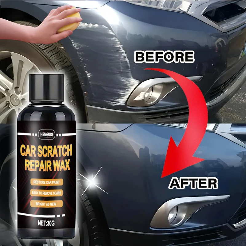 1 Stück 30 g Auto-Kratzer-Entferner, Kratzer-Reparatur, Polieren, kratzfestes Wachs, Karosserie-Polierverbindung, Lackpflege-Werkzeug, Karosserie-Kratzer-Reparaturpaste zur Beseitatur von Image