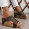 Mode Sandalen Frauen Schuhe Sommer Keil Schuhe Für Frauen Retro frauen Sandalen Elegante Weiche Sandalen Mit Hohen Absätzen Weibliche Schuhe