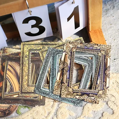 20pcs/pack Frames Stickers Junk Journal Stickers Scrapbook Window Frames Cutout, Photo Decorative Paper for DIY Scrapbooking