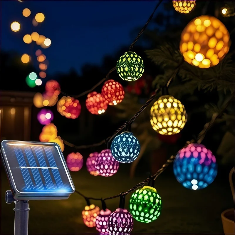 50/ 30/20 LED Marokkanische Kugel Solar Lichterketten Wasserdicht 8 Modi für Outdoor Garten Hochzeit Party Weihnachten Halloween Dekor