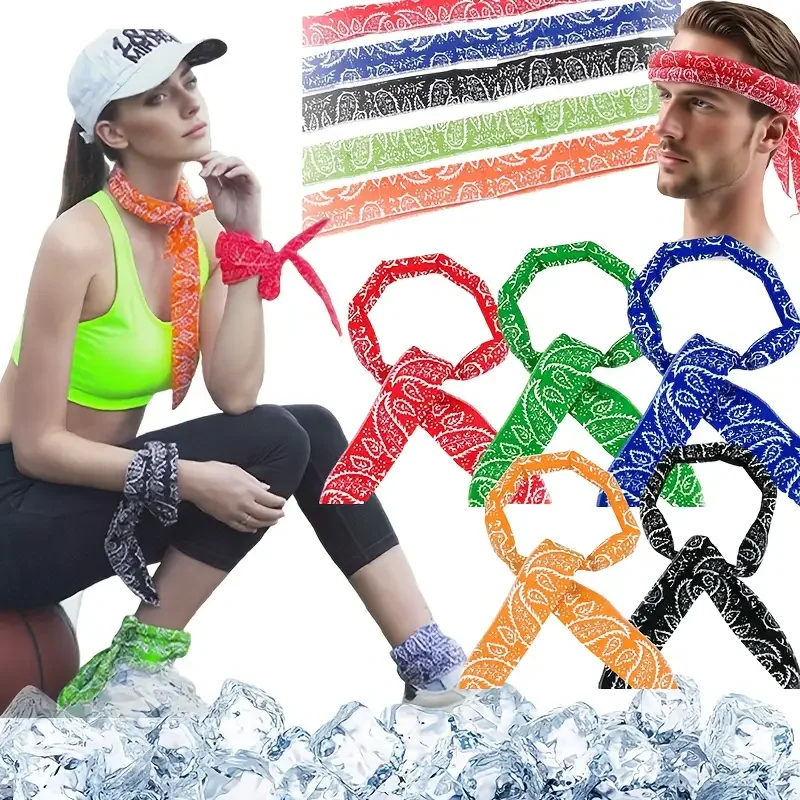 1–20 Stück sommerkühlender Halstuch, sofort kühlend, atmungsaktiv, Eisschal, Wickel für Camping, Strand, Reisen, Outdoor-Aktivitäten Image