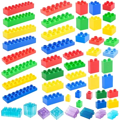 MOC Große Bausteine Kompatibel Mit Duploes Basis Ziegel Dicke Dünne Quadratische Montieren kinder DIY Pädagogisches Kreative Spielzeug Image
