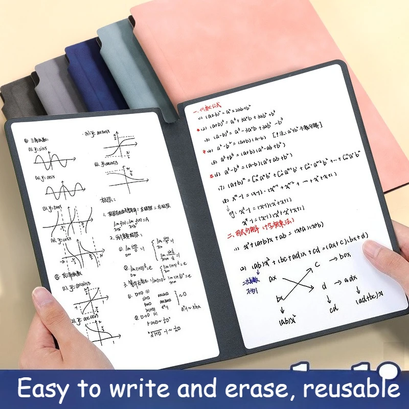 Wiederverwendbares Whiteboard-Notizbuch im A5-Format, Wochenplaner, Notizbuch mit Stift und Radiertuch, tragbares, trocken abwischbares Notizbuch für die Büroschule Image