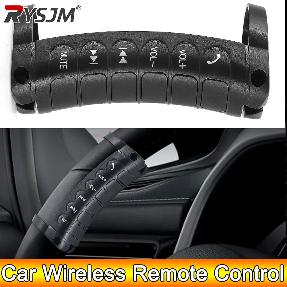 AD Bluetooth-kompatibel Schalter Universal 6-Tasten Drahtlose Steuerung Lenkrad Tasten Auto Radio DVD Player Multimedia-Player