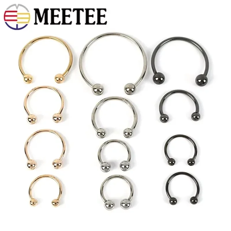 2/5/10 Stück Meetee 15–60 mm U-förmige Metallringe Schnalle Doppelköpfiger Schraubenschlaufenverschluss für Bademode Bikini Dekor Huthaken Zubehör Image