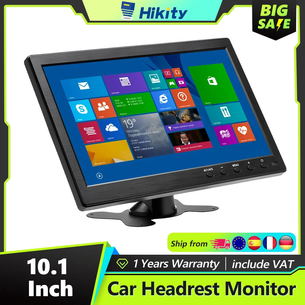 Hikity Auto Monitor TFT LCD HD Digital bildschirm HDMI/VGA/AV/USB/SD Slim UV-Beschichtung PC/TV/DVD-Player zur Überwachung Image