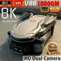 2025 V88 Drone professionale 8K grandangolare HD 1080P fotocamera WiFi FPV altezza tenere pieghevole RC Drone Quadrotor elicottero giocattolo UAV