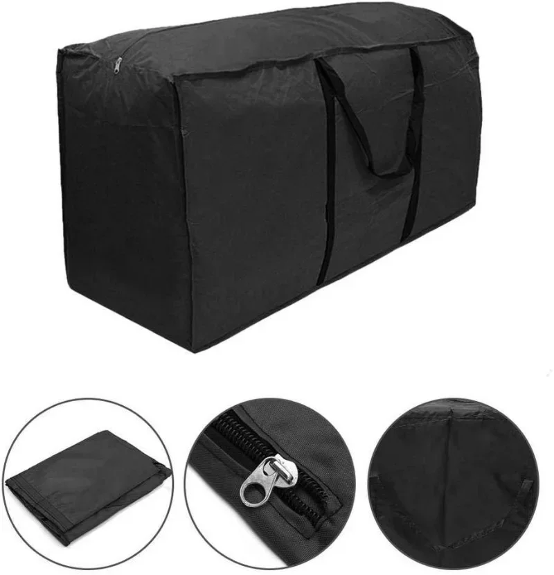 Aufbewahrungstasche für Outdoor-Möbel aus Oxford-Stoff, multifunktional, wasserdicht, schwarz, für Gartenmöbel, Abdeckungen, Weihnachtsbaum-Organizer