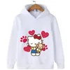 Neuer Herbst- und Winter-Hoodie mit Hello Kitty-Hello-Kitty-Print für mittlere und große Kinder, Kinder-Sweatshirt, Jugendpullover