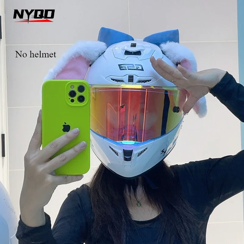 Motorrad Helm Dekoration Klapp Ohr Bunny Katze Ohren Ski Helm Zubehör Quick Release Zubehör Capacetes Para Moto Image