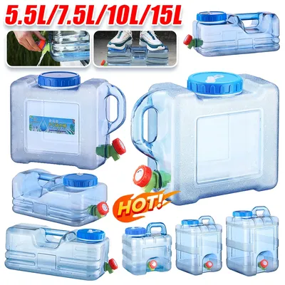 5L Water Carrier Canister Water Container with Faucet Portable Water Can Bucket Beverage Food Grade Outdoor Water Container