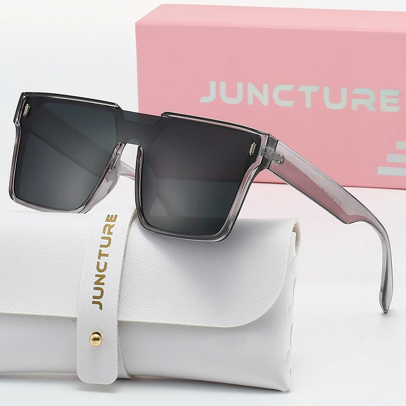 JUNCTURE Polarisierte Damen-Sonnenbrille, modisch, quadratisch, Sonnenbrille, Farbverlauf, Damenbrille, Party, Urlaub, Geschenke, Sonnenbrille für Damen Image