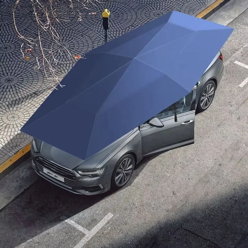 Autodach-Sonnenschirm, Autodachtuch, staubdicht und UV-beständig, für den Außenbereich, wasserdicht, gefaltet, tragbarer Baldachin-Abdeckung Image