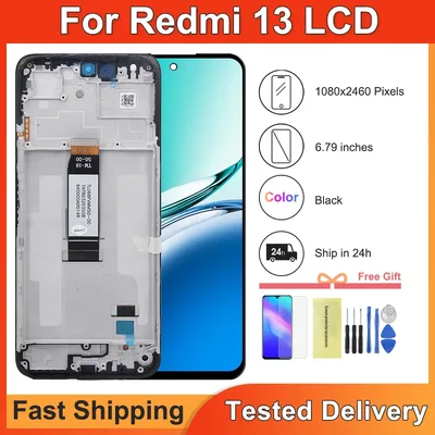 6.79'' for Redmi 13 Display For Xiaomi Redmi 13 Lcd 2404ARN45A, 24040RN64Y Display Touch Screen Digitizer with Frame Assembly