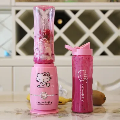 2024HOT MINISO Household use double cup juicer kawaii Hello Kitty cartoon cute Cuisine mince juice machine Fashion new style kit