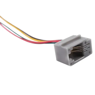 A19F-20 Pcs 616E 4P4C RJ9 Female Telephone Connector Adapter W 4 Wires 8Cm