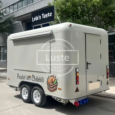 Food Truck Trailer Mobile Cart Caravan Hamburger Shape Mobile Business Factory Customized Car Restaurant