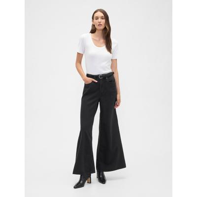Gap Black High Waisted Ultra Wide Leg Jeans
