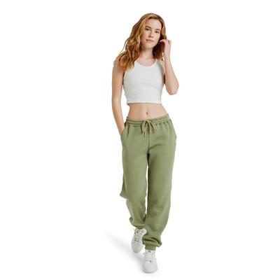 Jogger Pants ROXY "Surf Stoked Brushed", Damen, Gr. M, grün (oil grün), 60% Baumwolle, 40% Polyester, Hosen Image