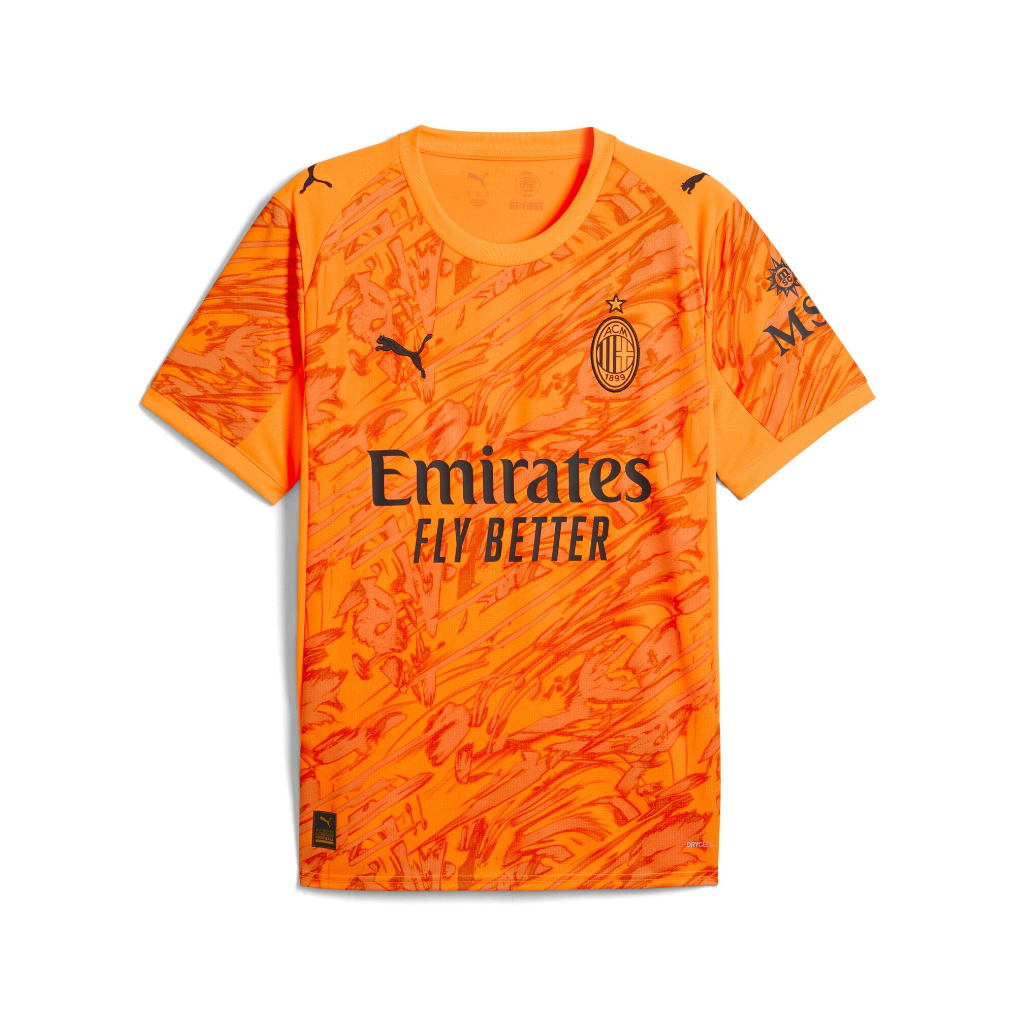 Trainingsshirt PUMA "AC Milan 25/26 Torwarttrikot Herren", Herren, Gr. M, heat fire schwarz orange, Obermaterial: 100% Polyester; Rippe: 100% Polyester, regular fit, Rundhals, Shirts Image