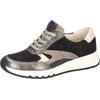 Keilsneaker WALDLÄUFER "H-APRIL", Damen, Gr. 7 (40,5), schwarz, silberfarben, creme, Nappaleder, Veloursleder, Nubukleder, kontrastfarbene Details, sportlich, Schuhe, Bequemschuh, Halbschuh, Schnürschuh, komfortable Weite H (= sehr weit)