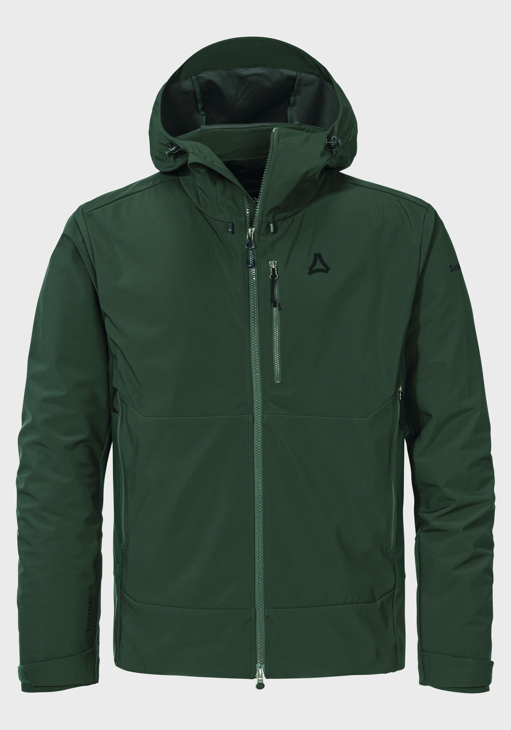 Outdoorjacke SCHÖFFEL "Mountain Softshell Jk Style Milagle MNS", Herren, Gr. 56, grün (6965, grün), Oberstoff: Aussenseite: 92% Polyester, 8% Elasthan, Innenseite: 100% Polyester; (Membran: Thermoplastisches Polyurethan); Oberstoff Einsatz: 92%...